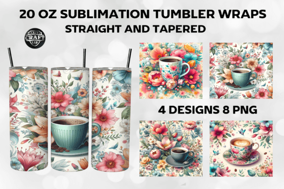 Download Coffee Cup &amp; Spring Floral Tumbler Wrap - Floral Collection