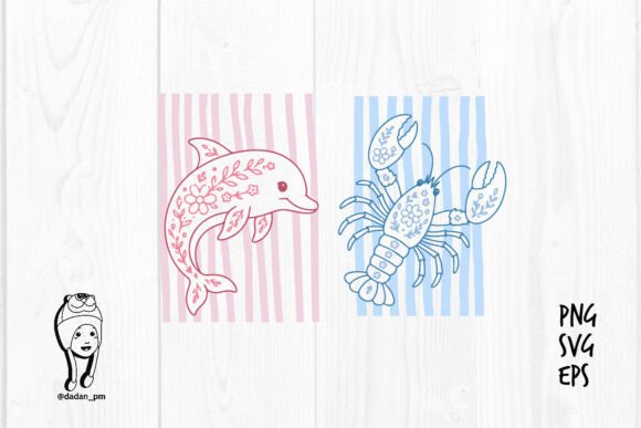 Download Floral Ocean Creatures Hand Drawn - Floral Collection