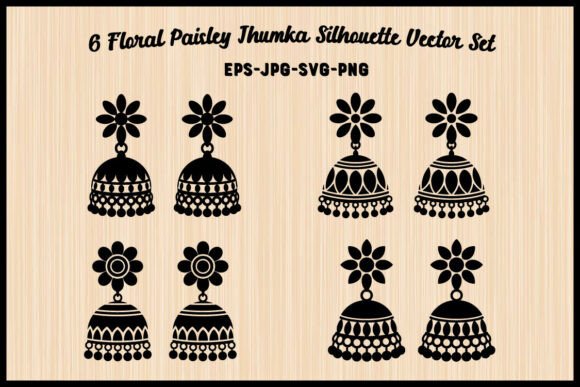 Download Jhumka Paisley Floral Vector Set - Floral Collection