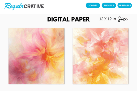 Download Pink Abstract Floral Digital Paper Pack - Floral Collection