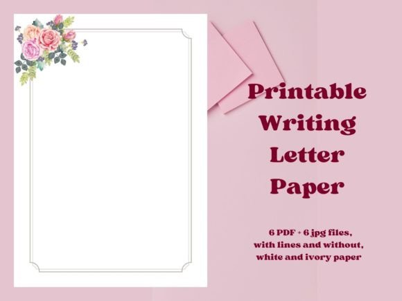 Download Floral Rose Letter Paper Stationery - Floral Collection