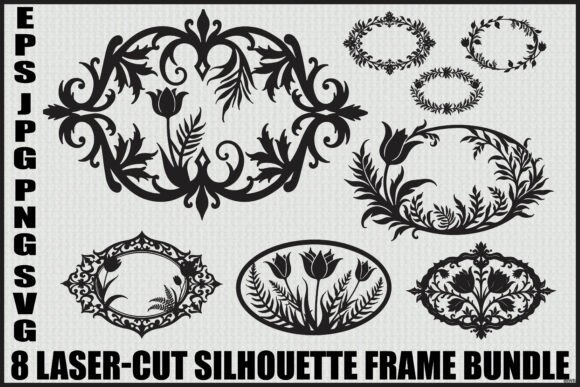 Download Elegant Floral Laser Cut Frames - Floral Collection