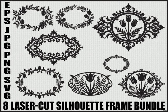 Download Elegant Floral Laser Cut Frames - Floral Collection