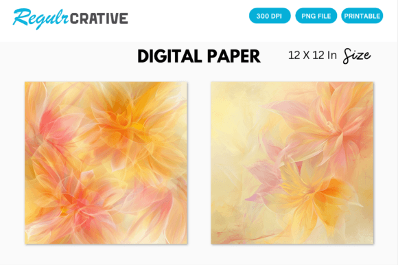 Download Pink Abstract Floral Digital Paper Pack - Floral Collection