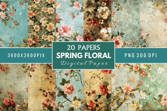 Download Spring Floral Digital Paper Bundle - Floral Collection