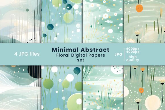 Download Minimal Abstract Floral Digital Papers - Floral Collection