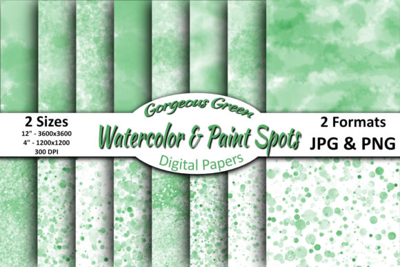 Download Pastel Green Watercolors &amp; Paint Spots - Spots Collection