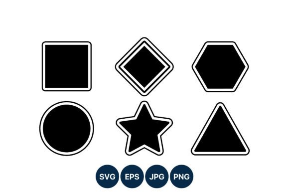 Download Geometric Shapes Vector Art Black and - Shape Collection