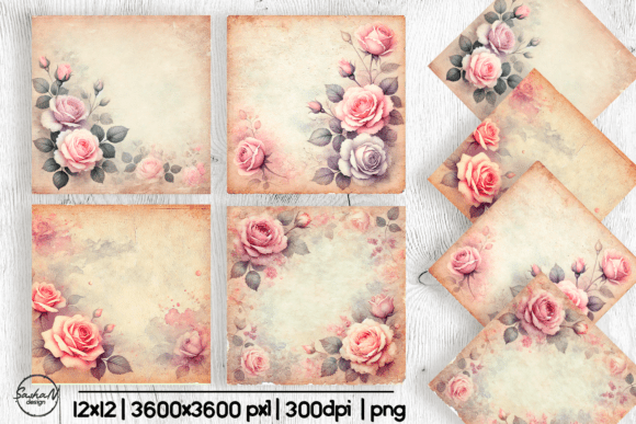 Download Romantic Floral Scrapbook Background - Floral Collection