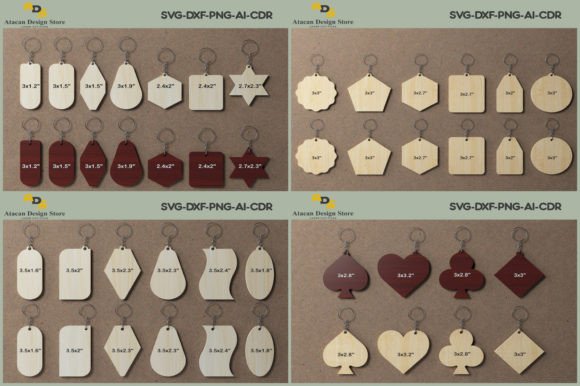 Download Keychain Set Laser Cutting Templates 287 - Laser cutting templates Collection