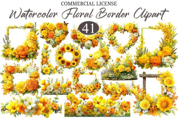 Download Watercolor Floral Border Sublimation PNG - Floral Collection