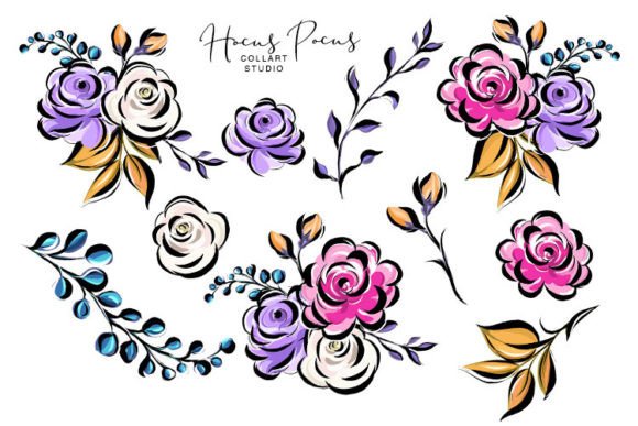 Download Floral Clip Art, Roses Illustration - Floral Collection