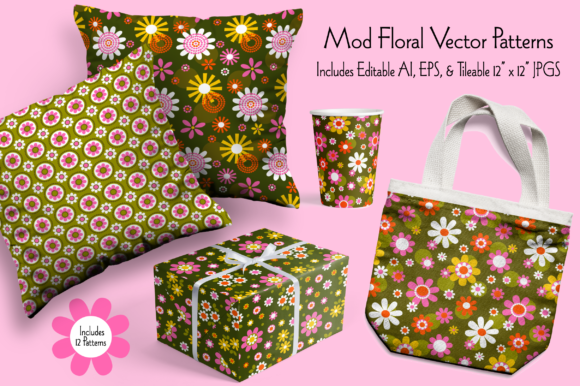 Download Mod Floral Seamless Vector Patterns - Floral Collection
