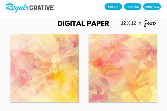 Download Pink Abstract Floral Digital Paper Pack - Floral Collection