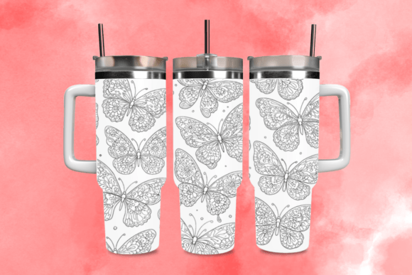 Download Boho Floral Butterfly Tumbler Wrap SVG - Floral Collection