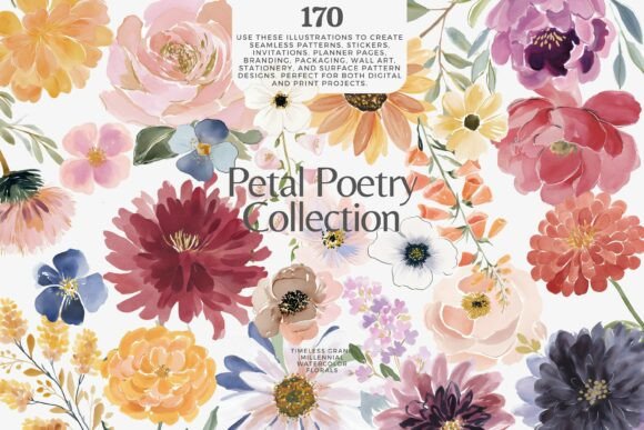 Download Romantic Watercolor Floral Clipart Bundl - Floral Collection