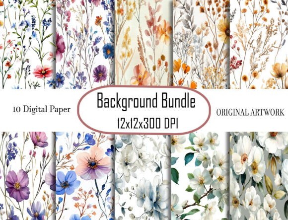 Download Minimal Floral Scrapbook Background Page - Floral Collection