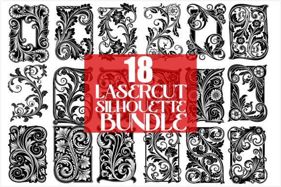 Download Elegant Laser Cut Floral Frames Bundle - Floral Collection