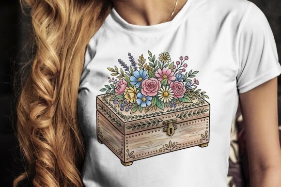 Download Floral Chest Box with Ornate Patterns - Floral Collection