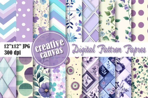 Download Celestial &amp; Floral Digital Paper Bundle - Floral Collection