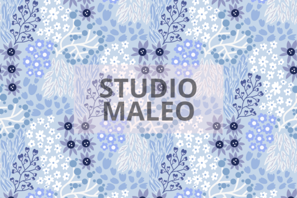 Download Blue Ditsy Floral Seamless Pattern - Floral Collection
