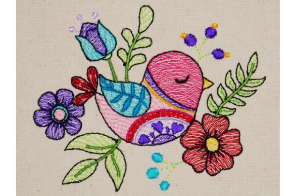 Download Floral Bouquet with Bird – Country Style - Floral Collection