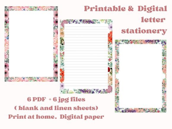 Download Floral Blank Letter Paper Stationery - Floral Collection