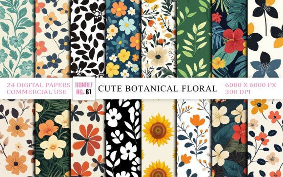 Download Cute Botanical Floral Seamless Pattern - Floral Collection