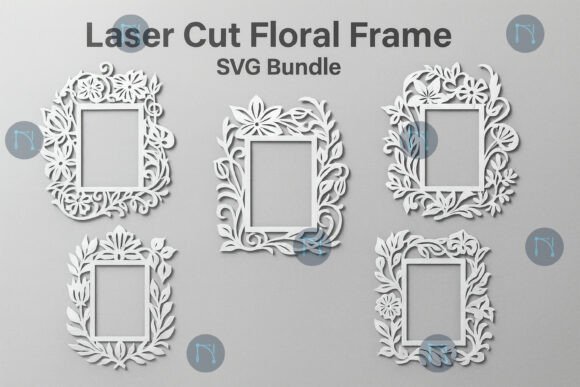 Download Laser Cut Floral Frame SVG Bundle - Floral Collection