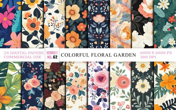 Download Colorful Floral Garden Seamless Pattern - Floral Collection