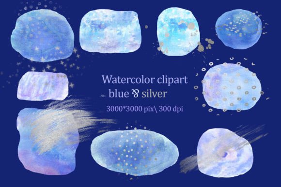 Download Watercolor Blue Cliparts, Spots, Png - Spots Collection