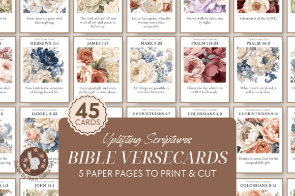 Download Printable Bible Verse Cards Set Florals - Floral Collection