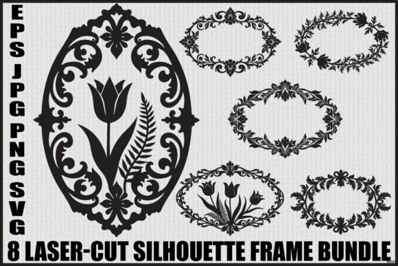 Download Elegant Floral Laser Cut Frames - Floral Collection