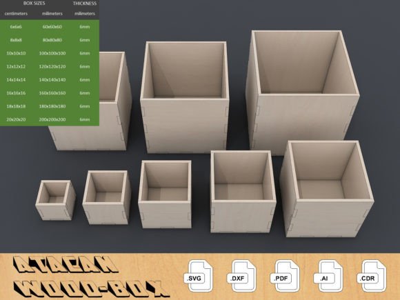 Download 6mm Box Set SVG Laser Cutting Templates - Laser cutting templates Collection