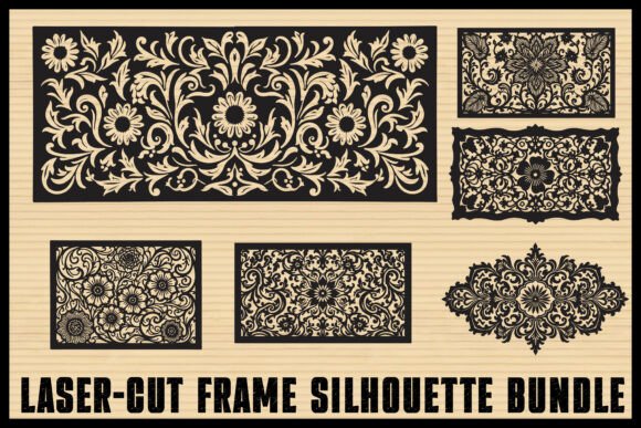 Download Elegant Laser Cut Floral Frames - Floral Collection