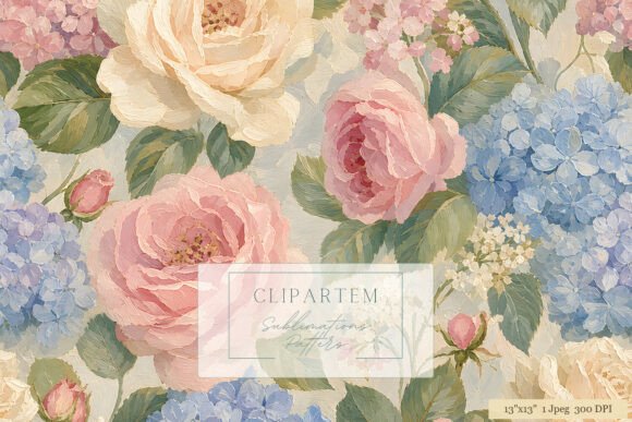Download Blush Rose Hydrangea Floral Pattern - Floral Collection