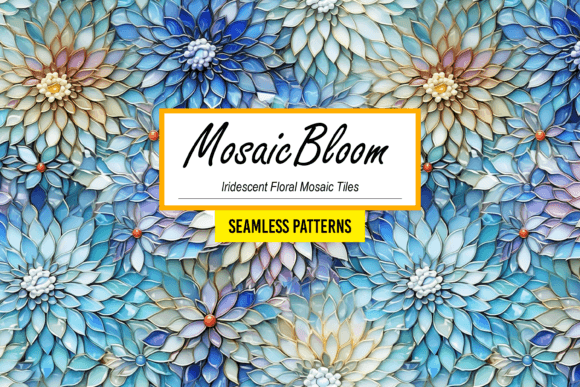 Download Iridescent Floral Mosaic Tiles Pattern - Floral Collection
