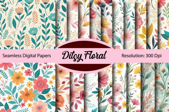 Download Ditsy Floral Seamless Digital Paper - Floral Collection