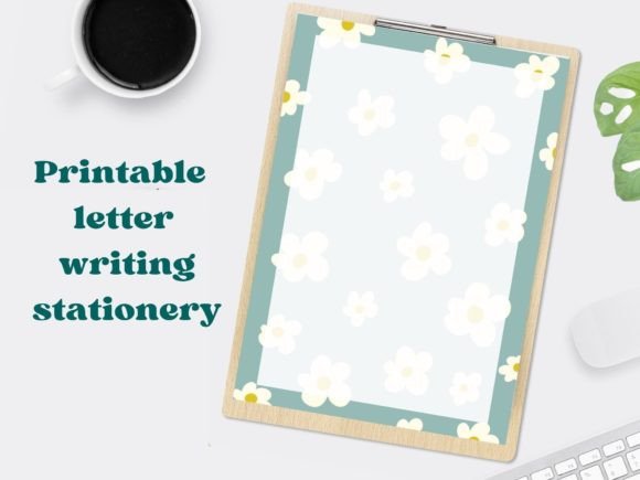 Download Chamomile Floral Letter Paper Stationery - Floral Collection