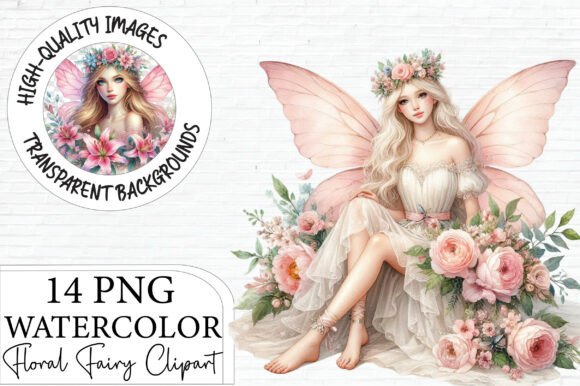 Download Watercolor Floral Fairy Clipart Bundle - Floral Collection