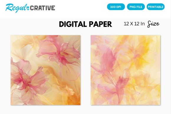 Download Pink Abstract Floral Digital Paper Pack - Floral Collection