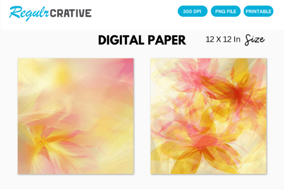 Download Pink Abstract Floral Digital Paper Pack - Floral Collection