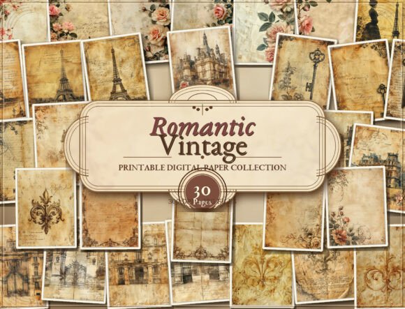 Download Vintage Peach Floral Journal Papers - Floral Collection