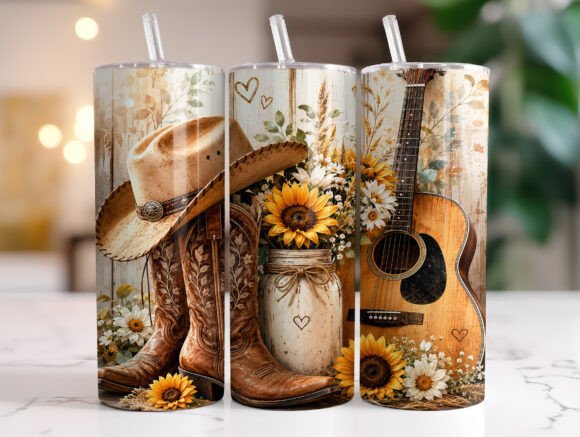 Download Rustic Western Floral Tumbler Wrap - Floral Collection